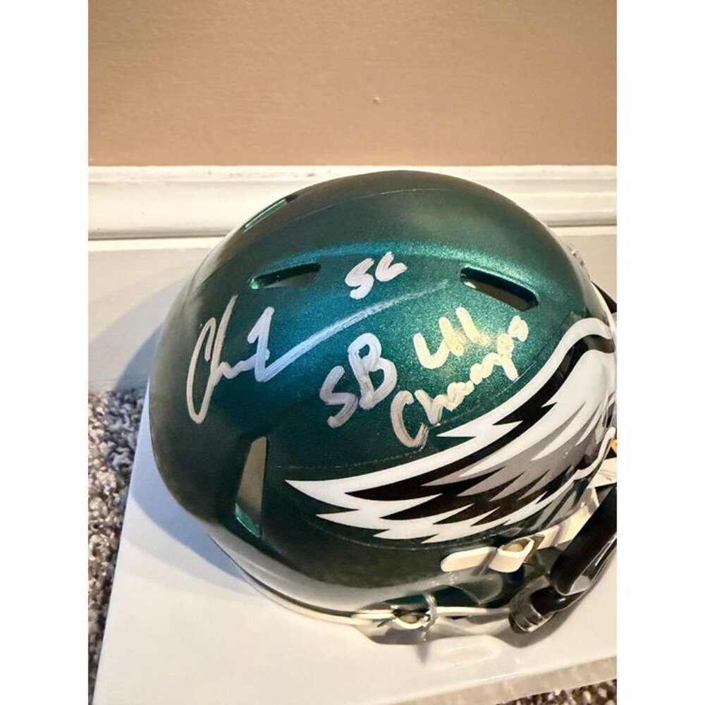 Chris Long signed SB LII Champs autographed Philadelphia Eagles Mini Helmet JSA - Picture 2 of 3